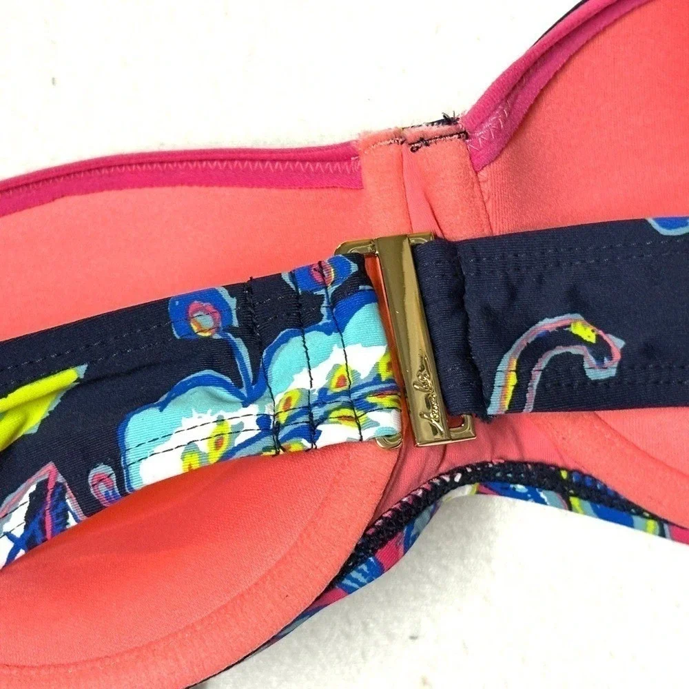 NWT Anne Cole Bandeau Bikini Top Padded Holiday Paisley‎ Colorful Womens 36B/34C